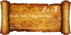 Csákó Benedikta névjegykártya